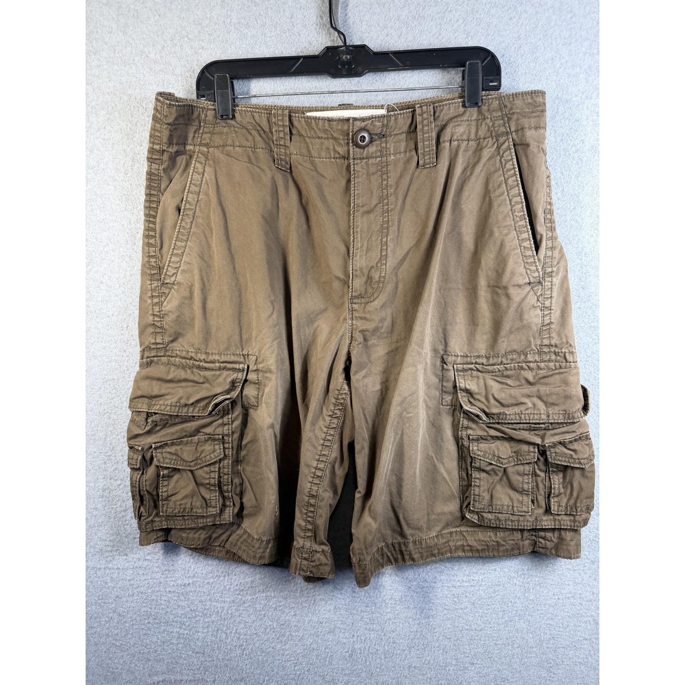 Aeropostale Shorts Mens 36 Brown Cargo Pockets Casual Relaxed Cotton Summer